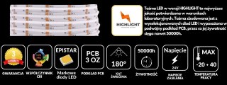 Taśma LED COB RGB CCT 24V 16W 840 LED/m HIGHLIGHT-1m