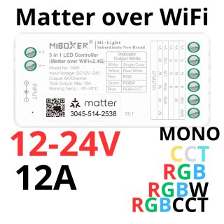Uniwersalny sterownik do taśm smart home 5w1 Matter over WiFi SM5