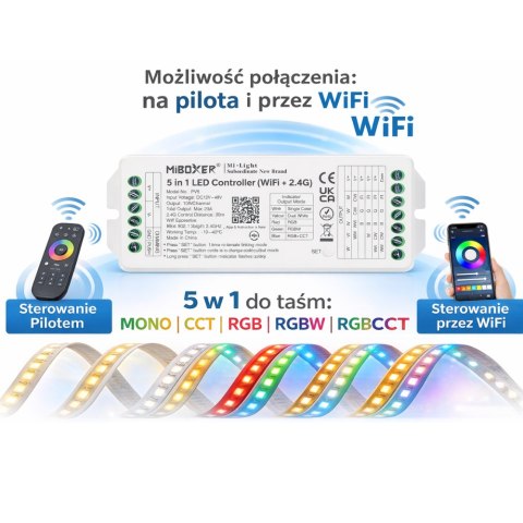 Uniwersalny sterownik do taśm smart home 5w1 Matter over WiFi SM5