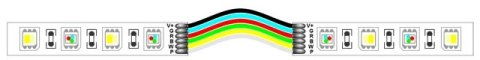 Usługa dolutowania przewodu długości +/- 10cm pomiędzy dwoma odcinkami taśmy RGB+CCT
