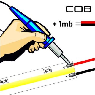 Usługa dolutowywania taśmy LED COB z przewodem 1m