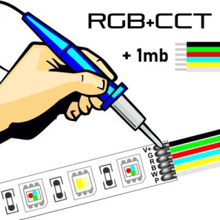 Usługa dolutowywania taśmy LED RGB+CCT z przewodem 1m