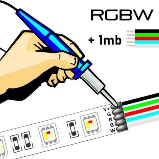 Usługa dolutowywania taśmy LED RGBW z przewodem 1m