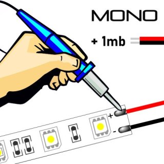 Usługa dolutowywania taśmy LED jednokolorowej z przewodem 1m