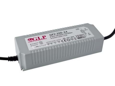 Zasilacz LED GPV-200 24V 200W IP67 hermetyczny - GLP
