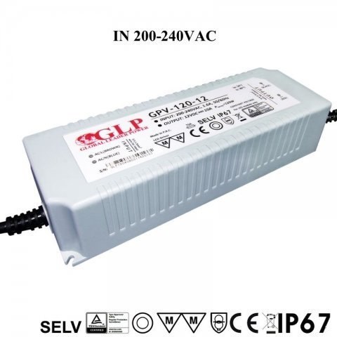 Zasilacz LED napięciowy 12V 120W 10A IP65 hermetyczny - GLP