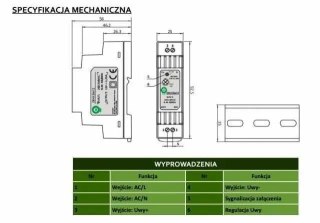 Zasilacz na szynę DIN 15W 24V