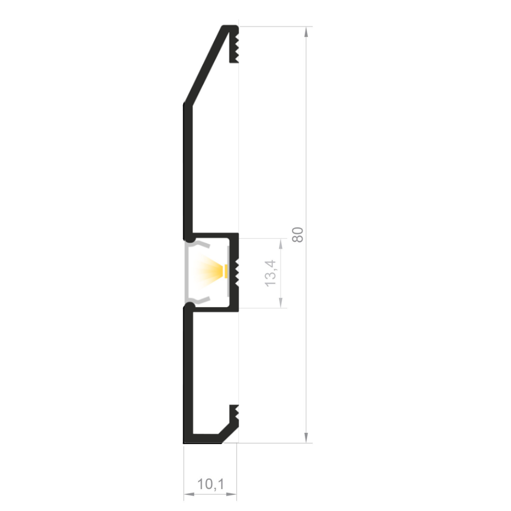 Listwa przypodłogowa aluminiowa LED P16-1