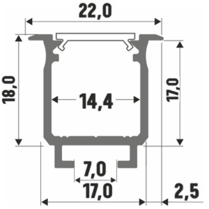 Profil LED wpuszczany typ W