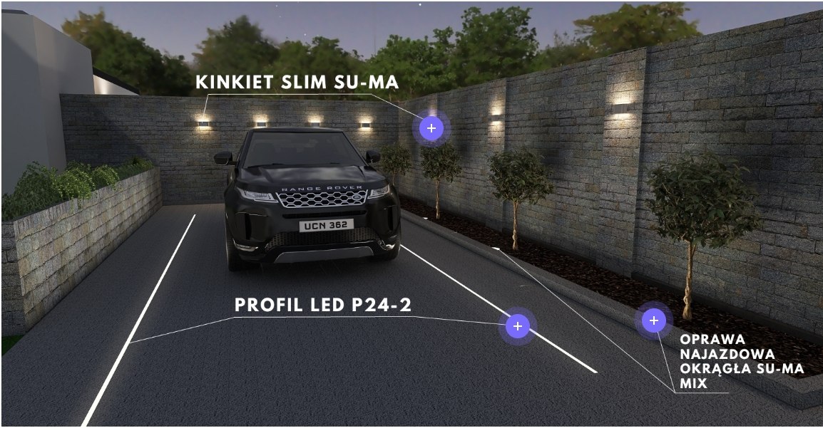 Oświetlenie kostki i elewacji